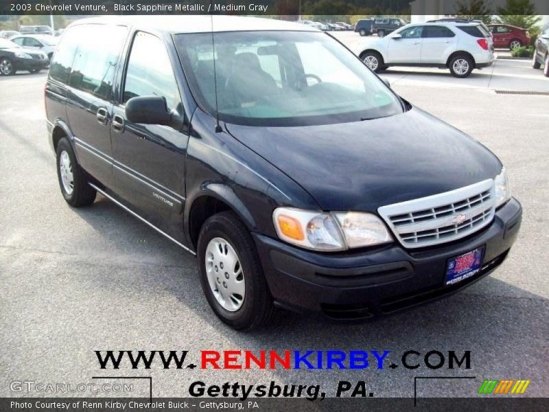 Black Sapphire Metallic / Medium Gray 2003 Chevrolet Venture