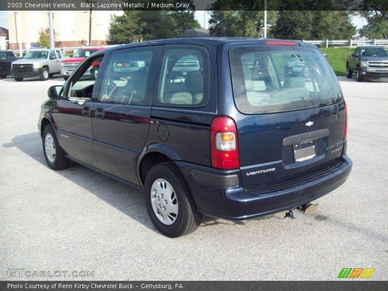 Black Sapphire Metallic / Medium Gray 2003 Chevrolet Venture