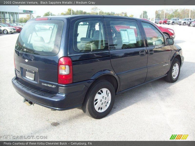 Black Sapphire Metallic / Medium Gray 2003 Chevrolet Venture