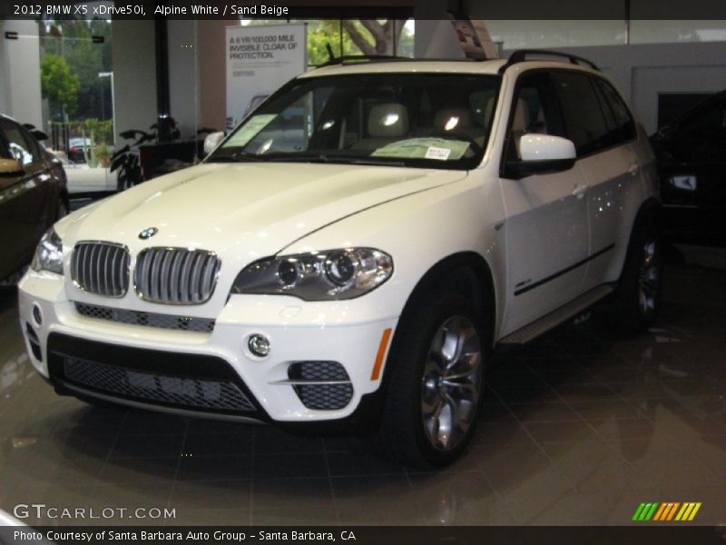 Alpine White / Sand Beige 2012 BMW X5 xDrive50i