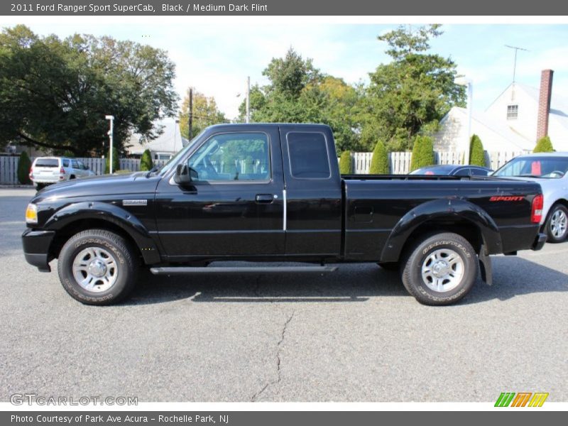 Black / Medium Dark Flint 2011 Ford Ranger Sport SuperCab