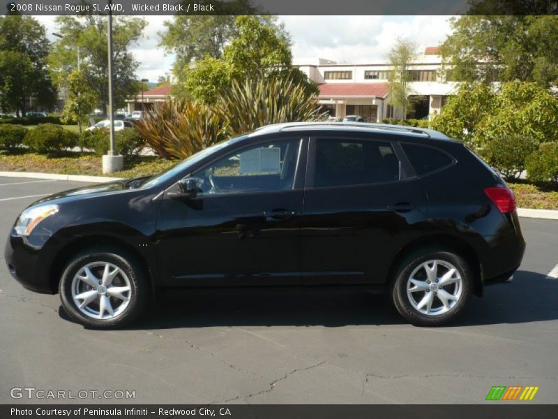 Wicked Black / Black 2008 Nissan Rogue SL AWD
