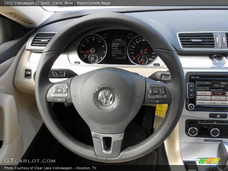 Candy White / Black/Cornsilk Beige 2012 Volkswagen CC Sport
