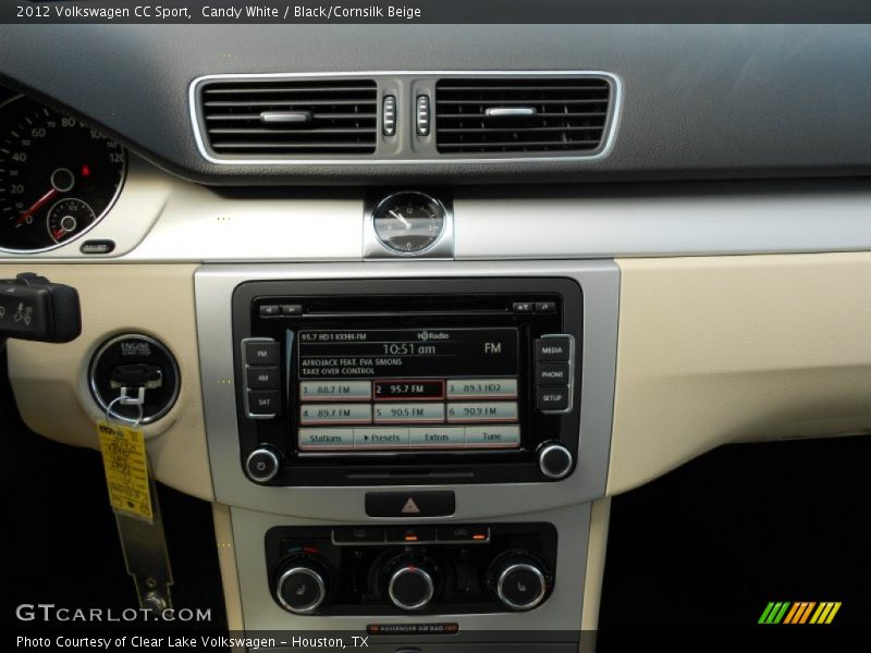 Candy White / Black/Cornsilk Beige 2012 Volkswagen CC Sport