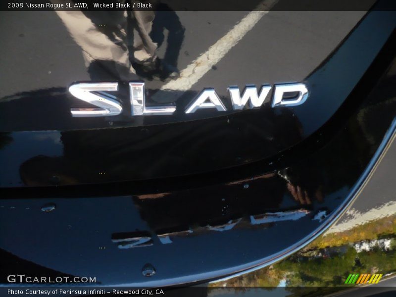 Wicked Black / Black 2008 Nissan Rogue SL AWD