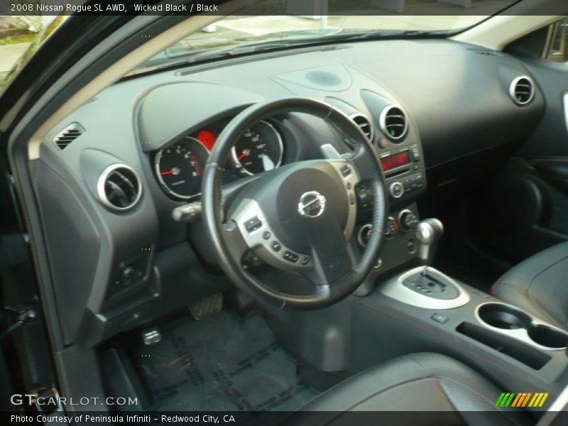 Wicked Black / Black 2008 Nissan Rogue SL AWD