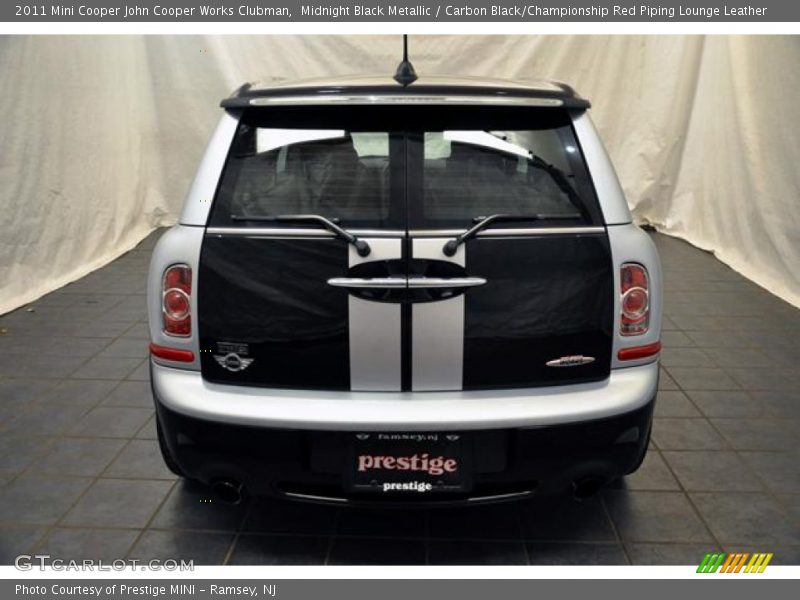 Midnight Black Metallic / Carbon Black/Championship Red Piping Lounge Leather 2011 Mini Cooper John Cooper Works Clubman