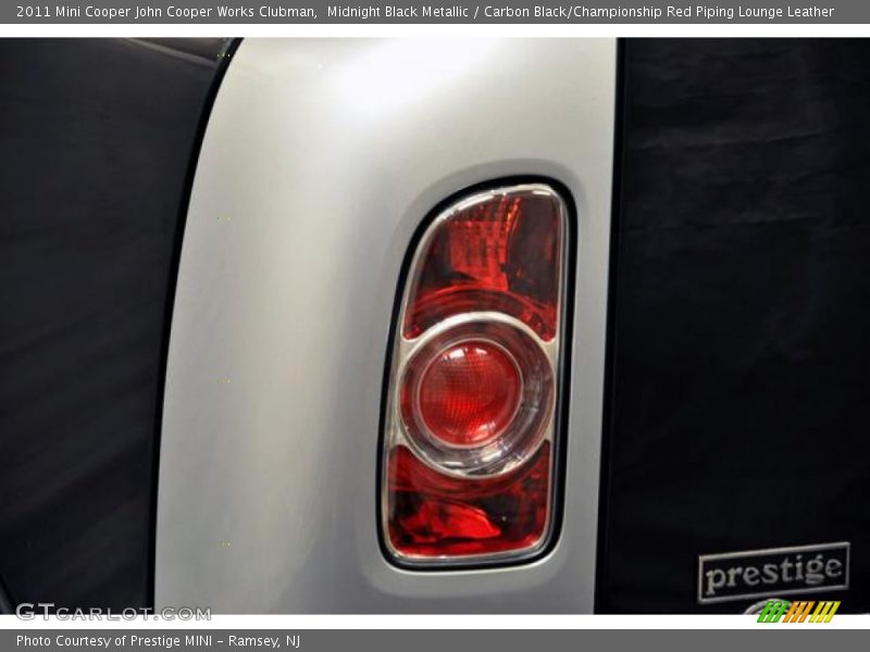 Midnight Black Metallic / Carbon Black/Championship Red Piping Lounge Leather 2011 Mini Cooper John Cooper Works Clubman
