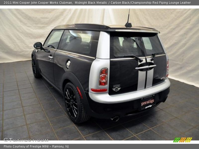 Midnight Black Metallic / Carbon Black/Championship Red Piping Lounge Leather 2011 Mini Cooper John Cooper Works Clubman