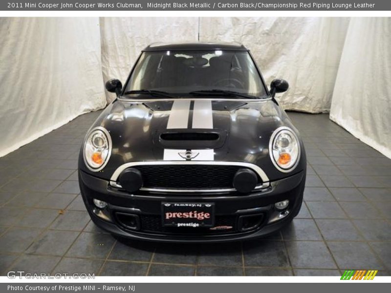 Midnight Black Metallic / Carbon Black/Championship Red Piping Lounge Leather 2011 Mini Cooper John Cooper Works Clubman