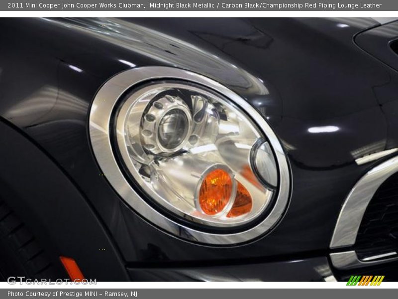 Midnight Black Metallic / Carbon Black/Championship Red Piping Lounge Leather 2011 Mini Cooper John Cooper Works Clubman