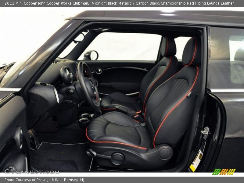  2011 Cooper John Cooper Works Clubman Carbon Black/Championship Red Piping Lounge Leather Interior