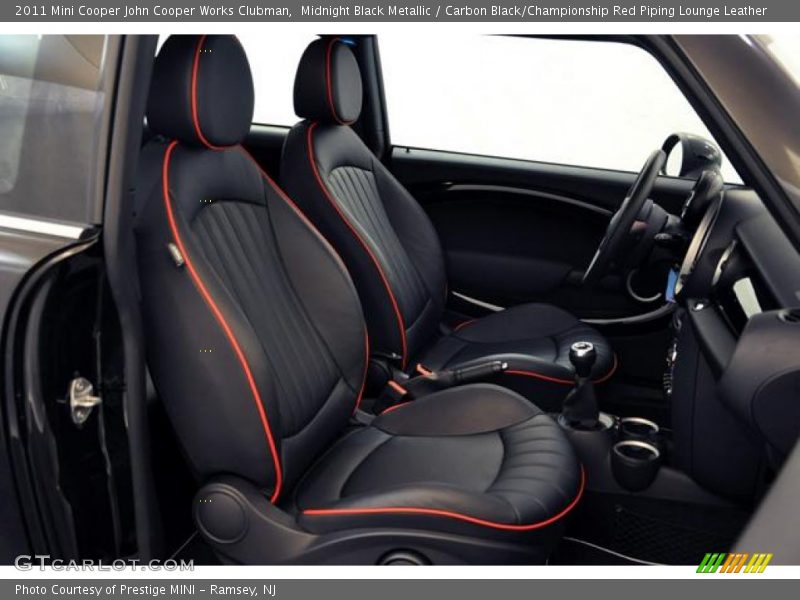  2011 Cooper John Cooper Works Clubman Carbon Black/Championship Red Piping Lounge Leather Interior