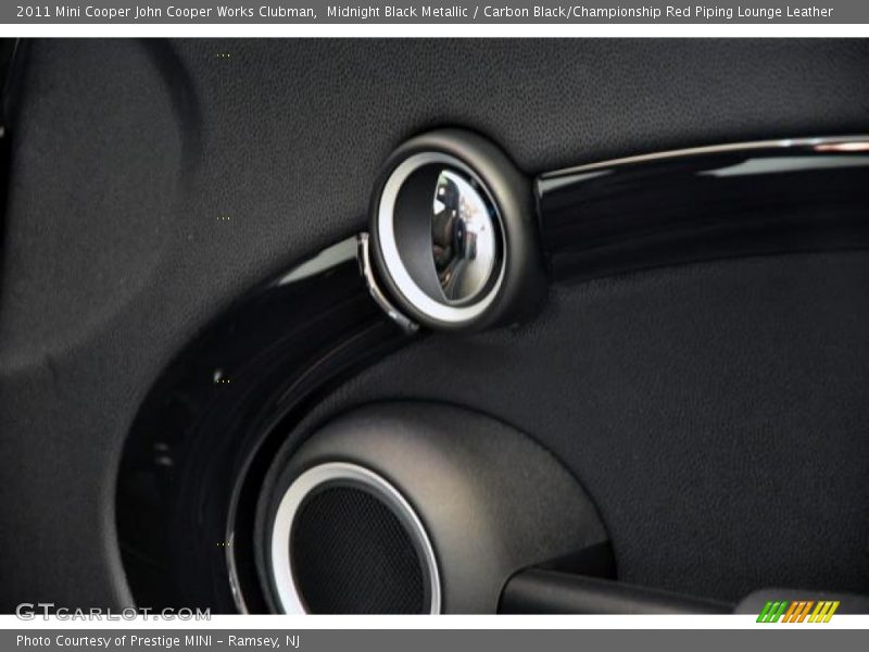 Midnight Black Metallic / Carbon Black/Championship Red Piping Lounge Leather 2011 Mini Cooper John Cooper Works Clubman