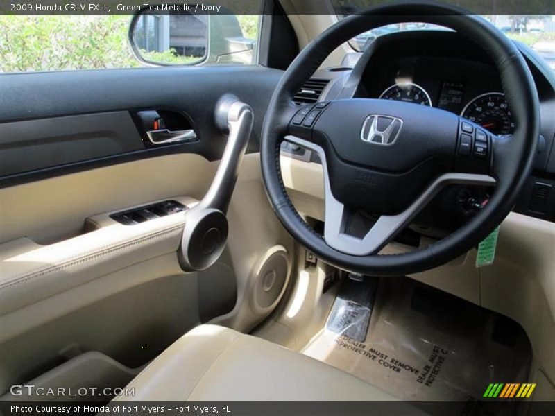 Green Tea Metallic / Ivory 2009 Honda CR-V EX-L