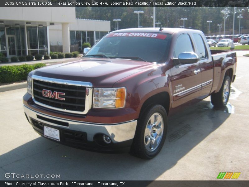 Sonoma Red Metallic / Texas Edition Black/Red 2009 GMC Sierra 1500 SLT Texas Edition Crew Cab 4x4