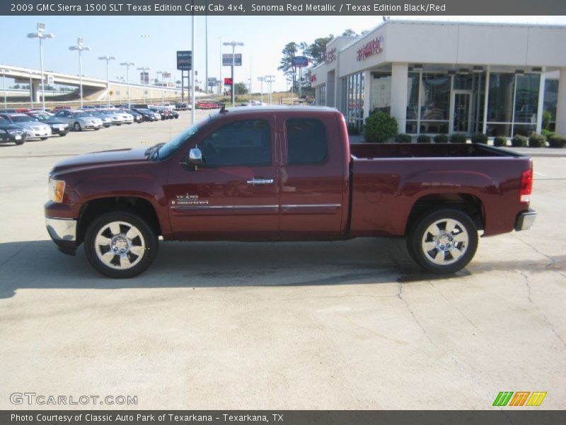 Sonoma Red Metallic / Texas Edition Black/Red 2009 GMC Sierra 1500 SLT Texas Edition Crew Cab 4x4