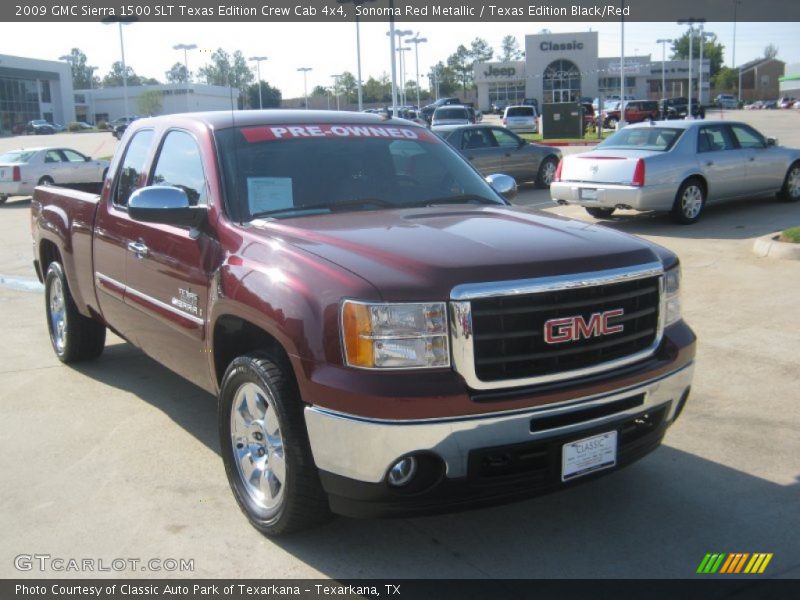 Sonoma Red Metallic / Texas Edition Black/Red 2009 GMC Sierra 1500 SLT Texas Edition Crew Cab 4x4