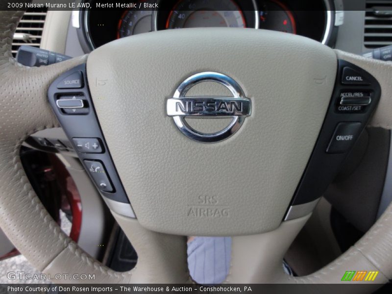 Merlot Metallic / Black 2009 Nissan Murano LE AWD