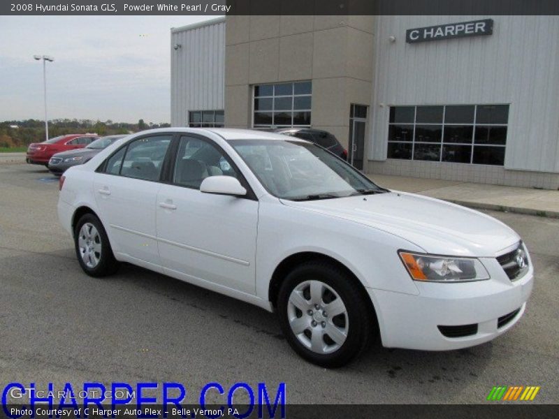 Powder White Pearl / Gray 2008 Hyundai Sonata GLS