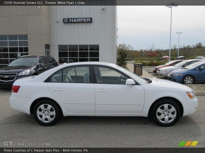 Powder White Pearl / Gray 2008 Hyundai Sonata GLS