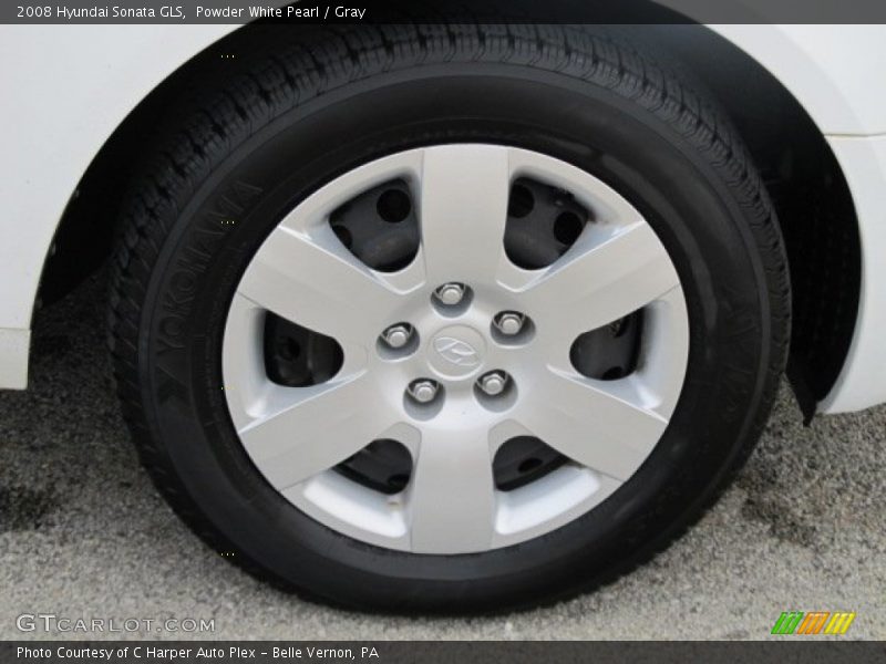 Powder White Pearl / Gray 2008 Hyundai Sonata GLS