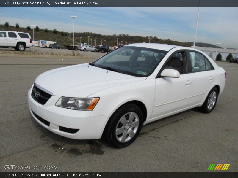 Powder White Pearl / Gray 2008 Hyundai Sonata GLS