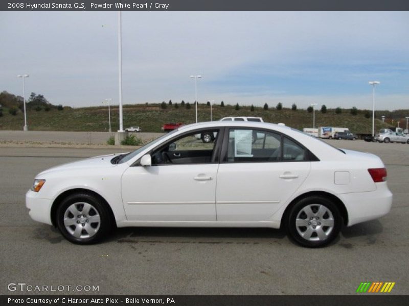 Powder White Pearl / Gray 2008 Hyundai Sonata GLS