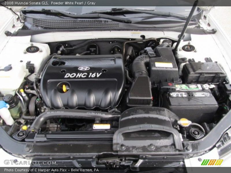 Powder White Pearl / Gray 2008 Hyundai Sonata GLS