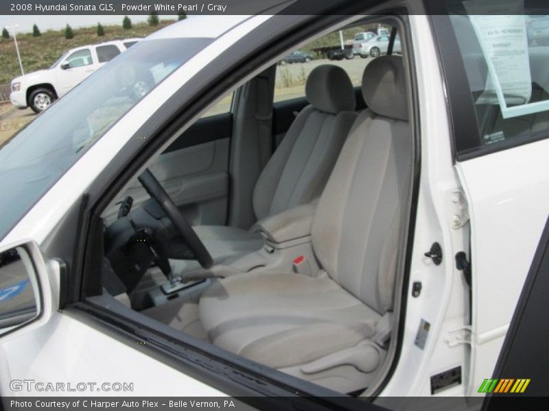 Powder White Pearl / Gray 2008 Hyundai Sonata GLS