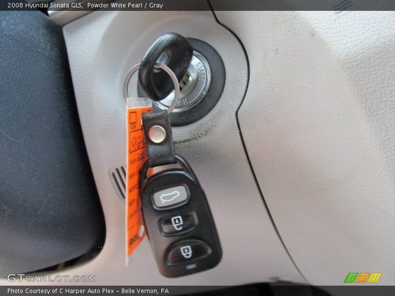 Powder White Pearl / Gray 2008 Hyundai Sonata GLS