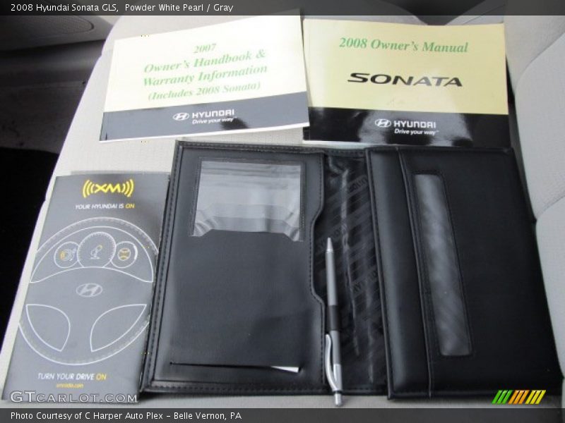 Powder White Pearl / Gray 2008 Hyundai Sonata GLS