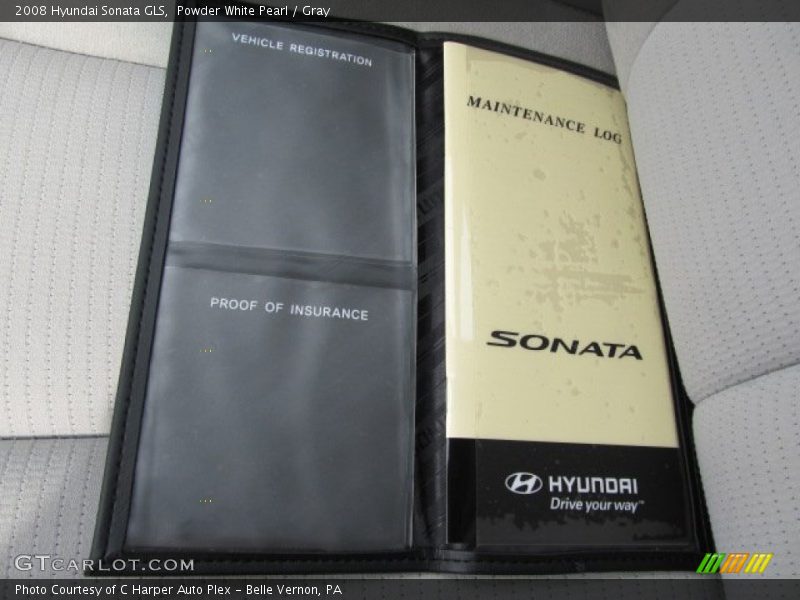 Powder White Pearl / Gray 2008 Hyundai Sonata GLS