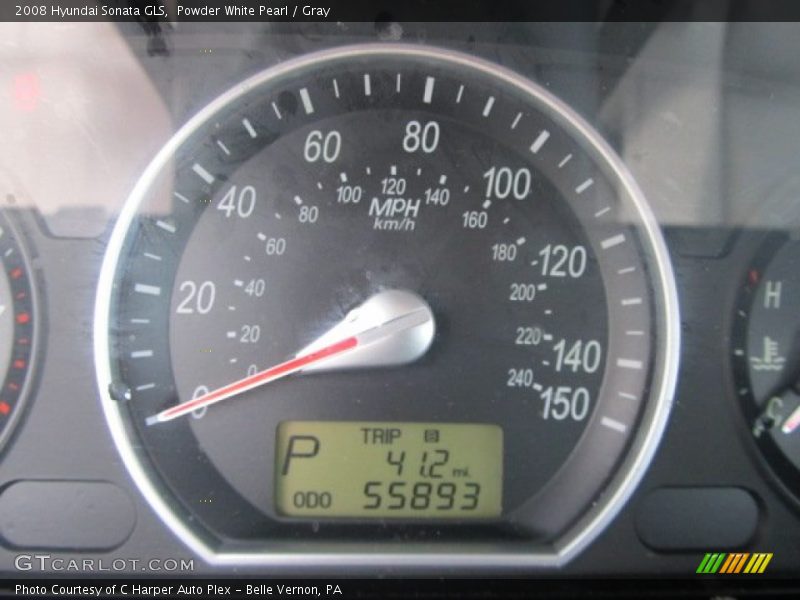 Powder White Pearl / Gray 2008 Hyundai Sonata GLS