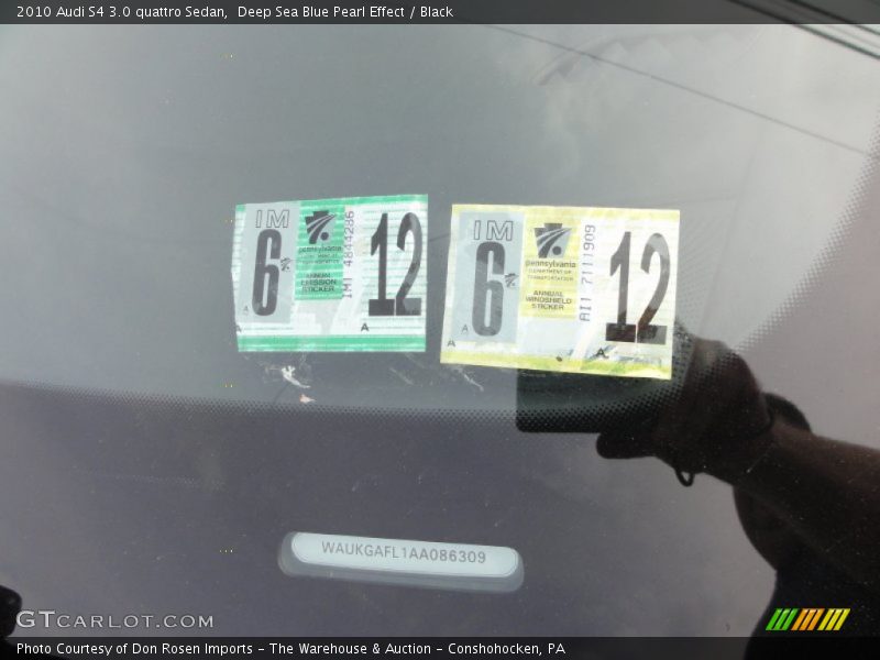 Deep Sea Blue Pearl Effect / Black 2010 Audi S4 3.0 quattro Sedan