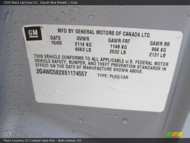 Glacier Blue Metallic / Gray 2006 Buick LaCrosse CX