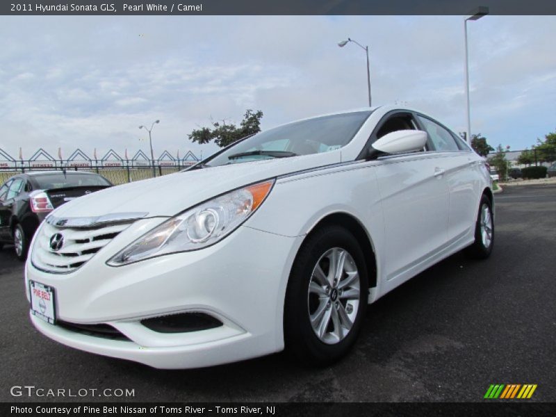 Pearl White / Camel 2011 Hyundai Sonata GLS