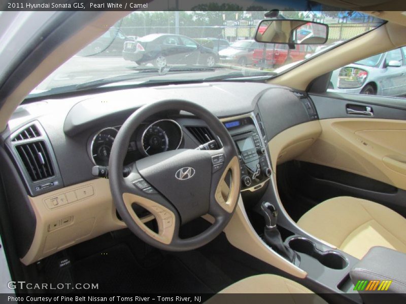 Pearl White / Camel 2011 Hyundai Sonata GLS