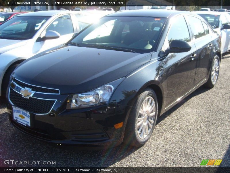 Black Granite Metallic / Jet Black/Sport Red 2012 Chevrolet Cruze Eco