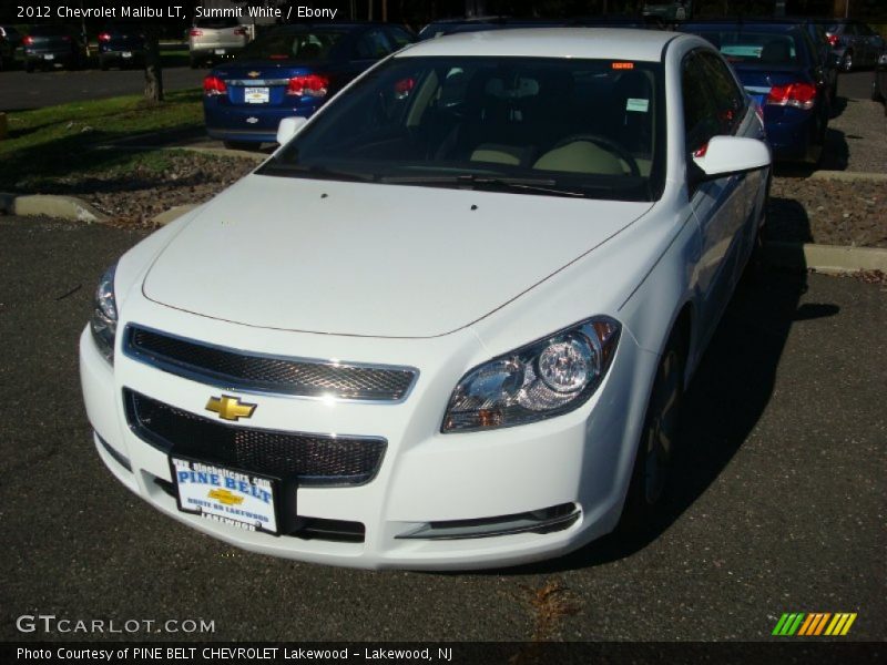 Summit White / Ebony 2012 Chevrolet Malibu LT