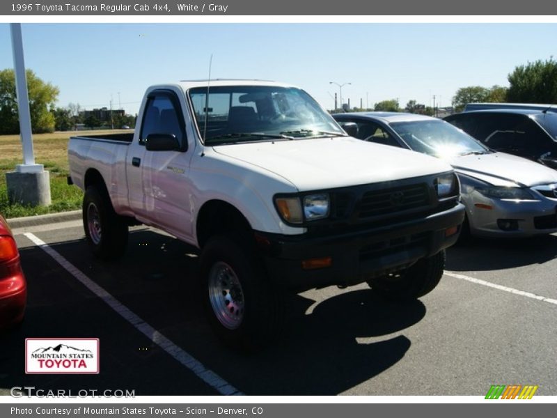 White / Gray 1996 Toyota Tacoma Regular Cab 4x4