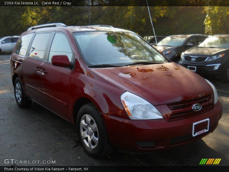 Claret Red / Gray 2009 Kia Sedona LX