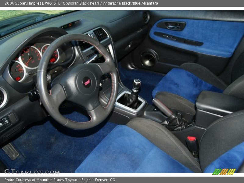  2006 Impreza WRX STi Anthracite Black/Blue Alcantara Interior