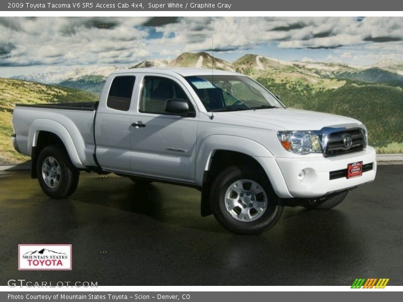 Super White / Graphite Gray 2009 Toyota Tacoma V6 SR5 Access Cab 4x4