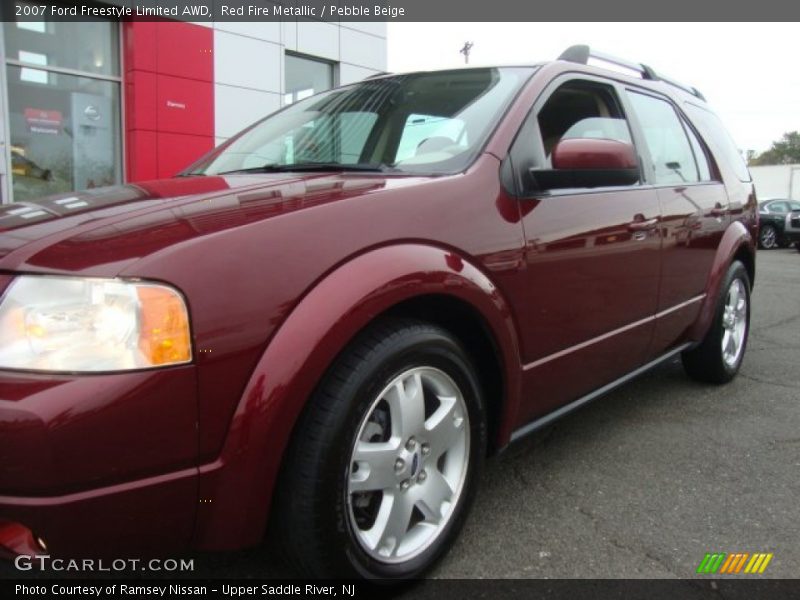 Red Fire Metallic / Pebble Beige 2007 Ford Freestyle Limited AWD