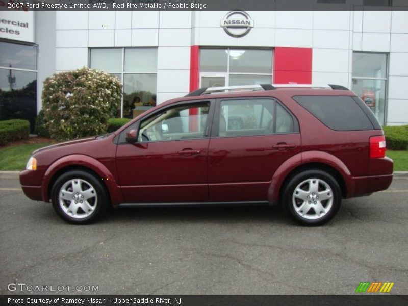 Red Fire Metallic / Pebble Beige 2007 Ford Freestyle Limited AWD