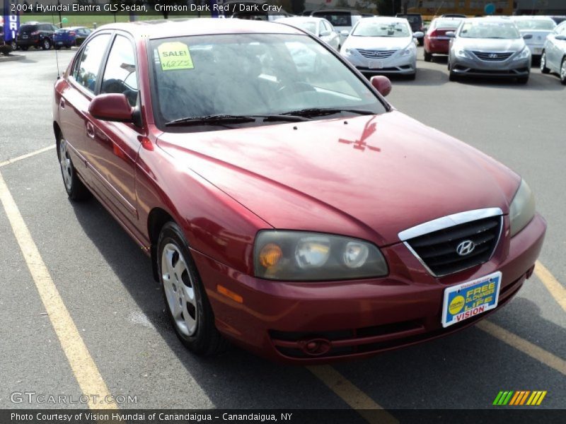 Crimson Dark Red / Dark Gray 2004 Hyundai Elantra GLS Sedan