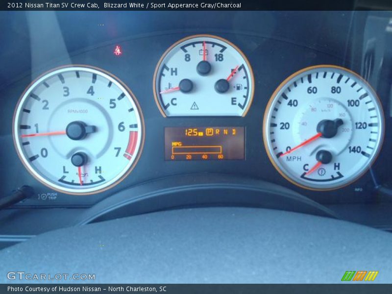 Blizzard White / Sport Apperance Gray/Charcoal 2012 Nissan Titan SV Crew Cab