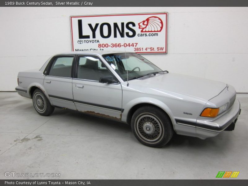 Silver Metallic / Gray 1989 Buick Century Sedan