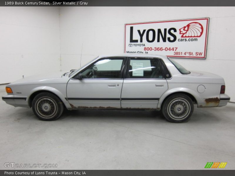 Silver Metallic / Gray 1989 Buick Century Sedan